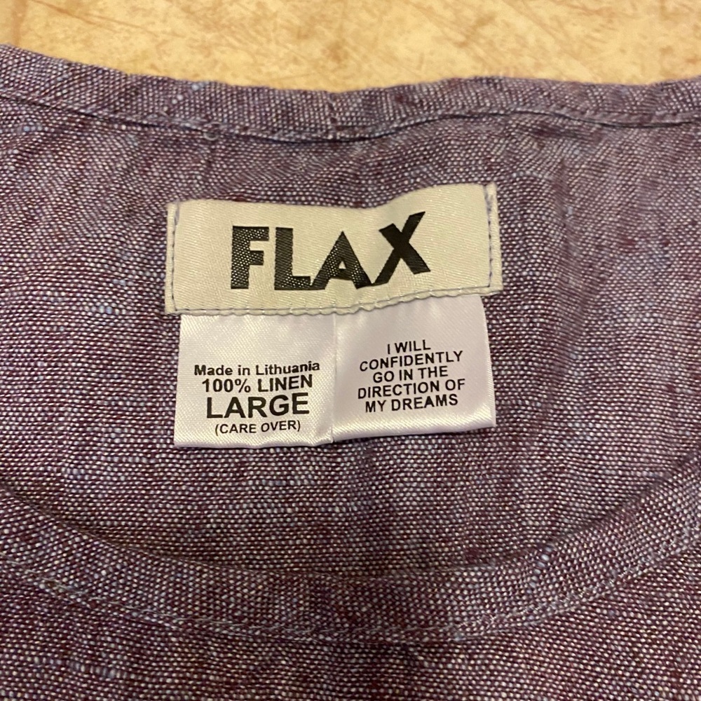 FLAX Purple Two Piece 100% Linen Jacket & Top L